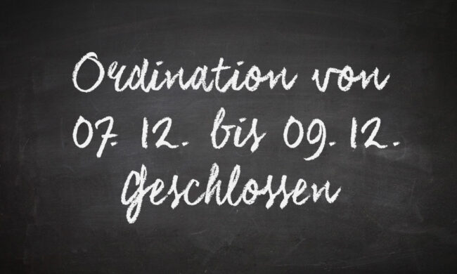 Praxis wegen Fortbildung geschlossen